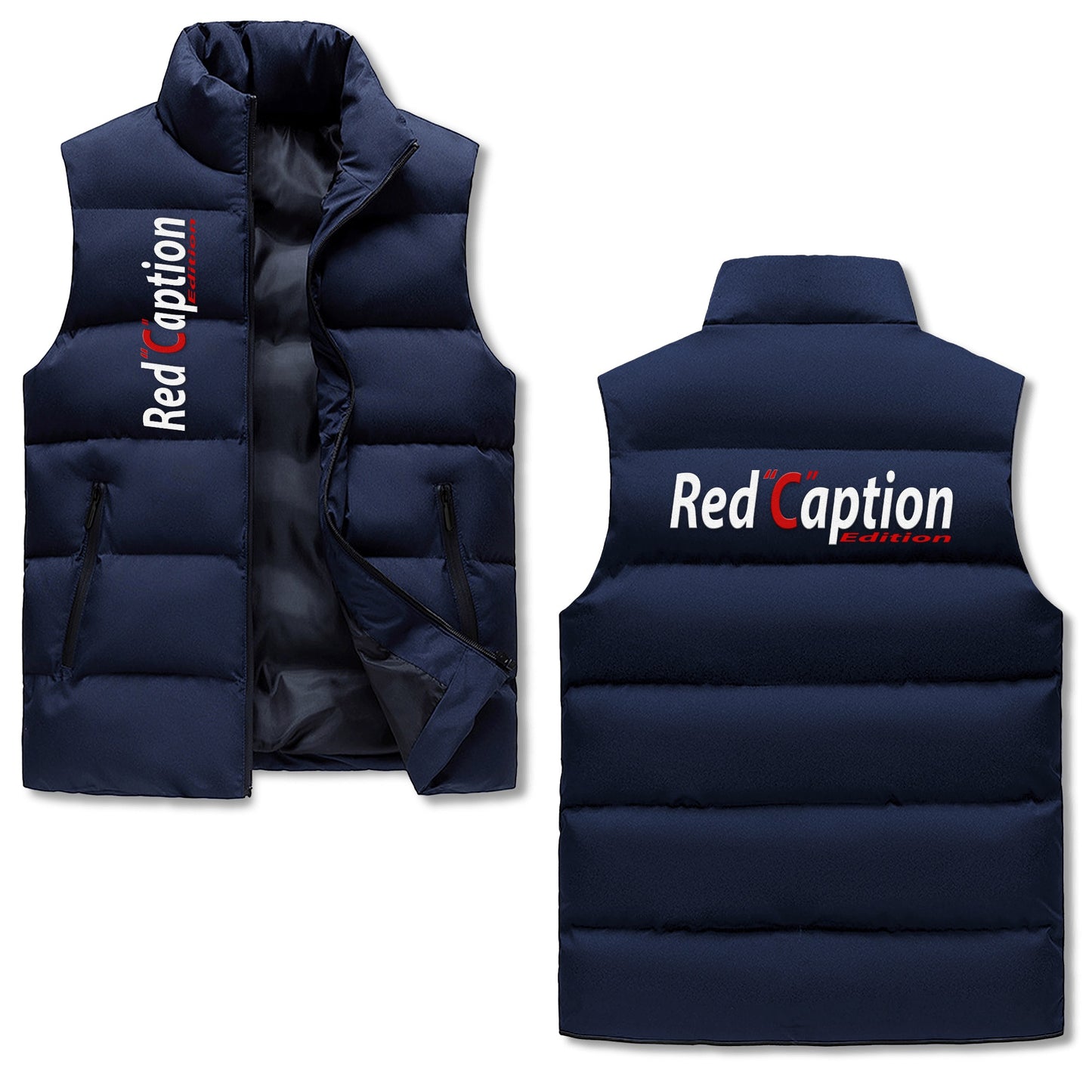 Mens Warm Stand Collar Zip Up Puffer Vest