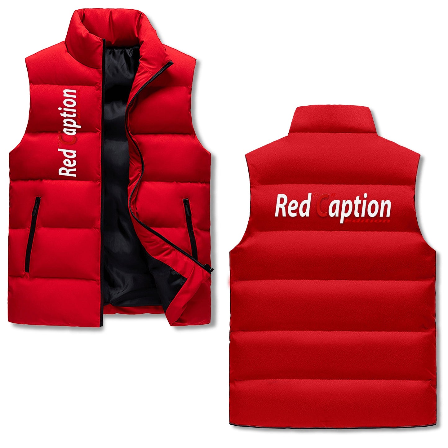 Mens Warm Stand Collar Zip Up Puffer Vest