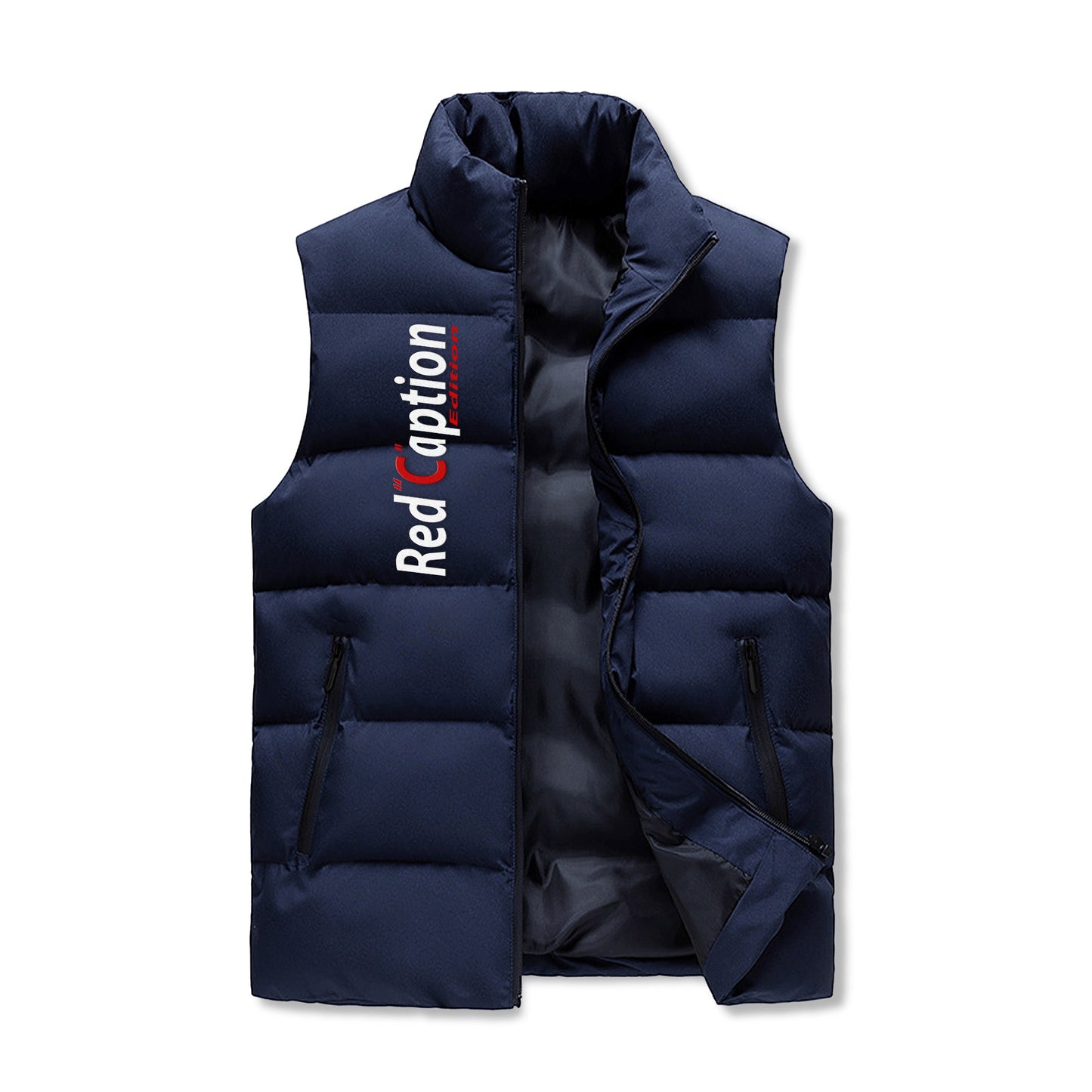 Mens Warm Stand Collar Zip Up Puffer Vest
